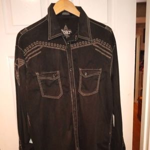 Long Sleeve Men's Embroidered Shirt by ROAR ( Size: XXL)